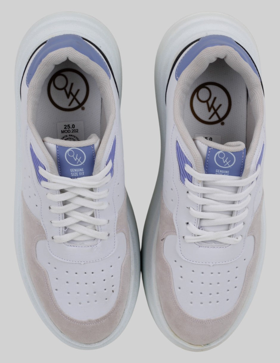 Tenis con cordones   en Sintético – Blanco talla 25