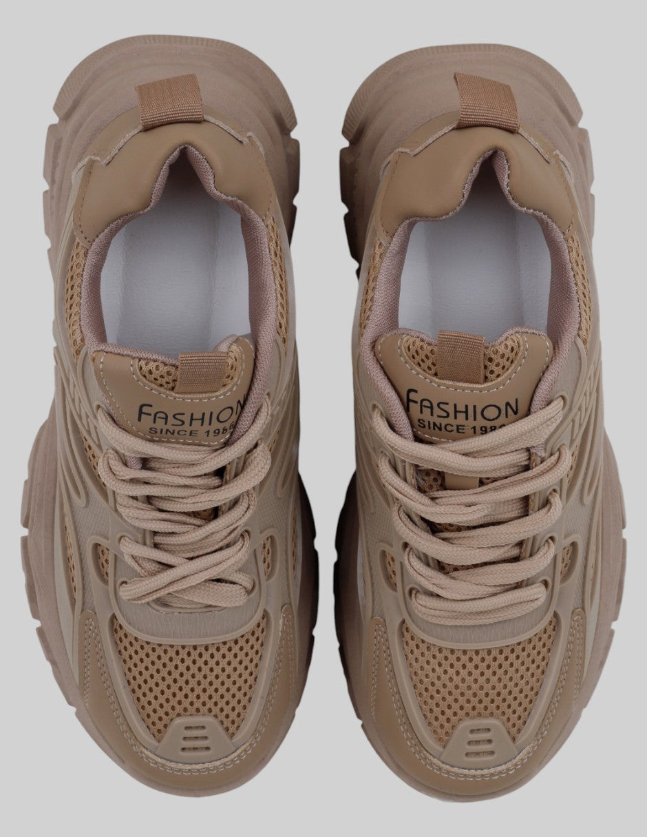 Tenis tipo deportivo   en Textil – Café talla 24