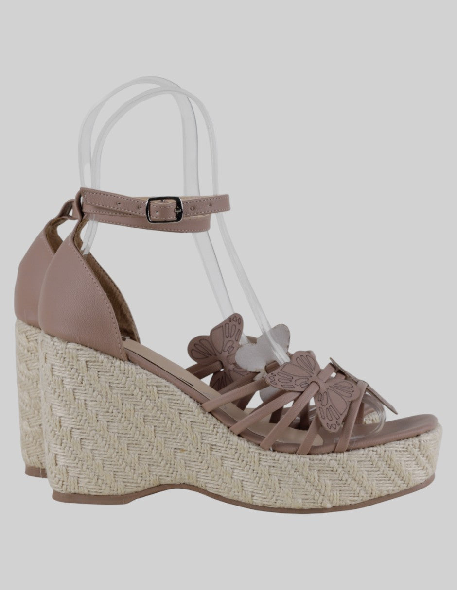 Sandalias con plataforma  en Piel vegana – Beige talla 24