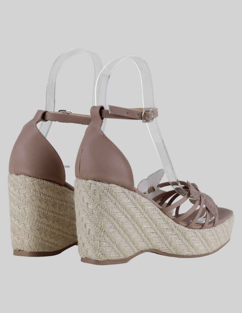 Sandalias con plataforma  en Piel vegana – Beige talla 24