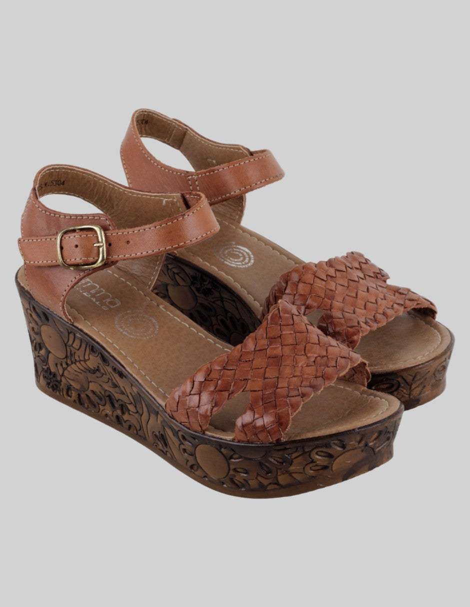 Sandalias con plataforma Exterior Piel Color Café Para Mujer De unna sandals