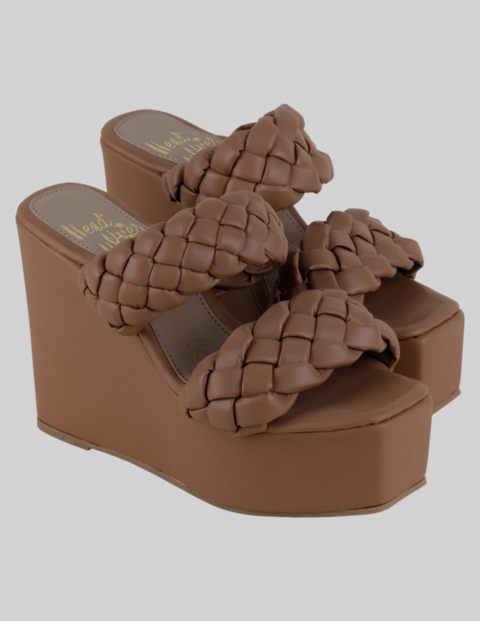 Sandalias con plataforma Exterior Sintético Color Café Para Mujer De Genérica