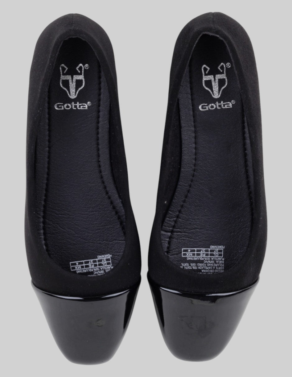 Flats clásicas  en Textil – Negro talla 23.5