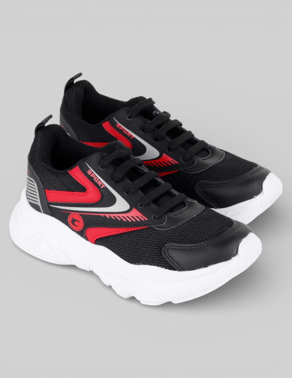 Tenis Exterior Textil Color Negro Para Niño De Sport