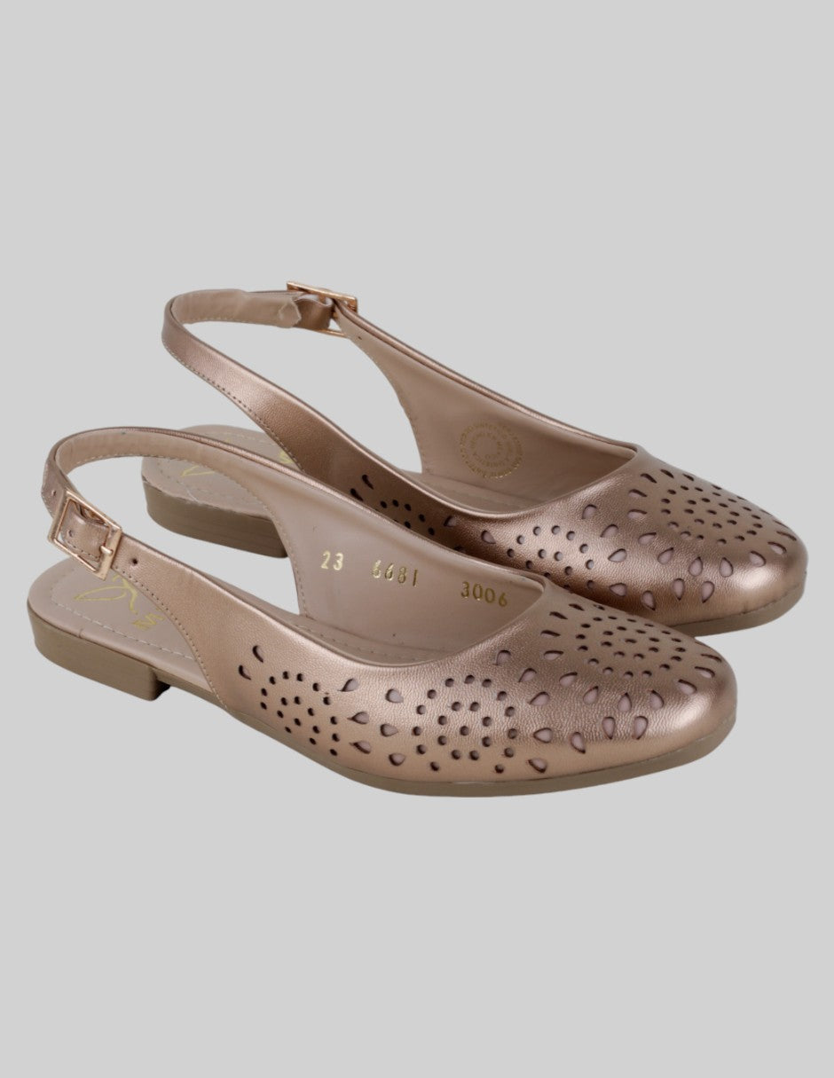 Loafers Exterior Sintético Color Dorado Para Mujer De Ivi love