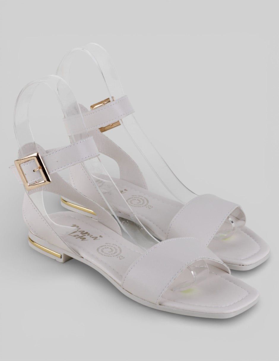 Sandalias de piso Exterior Sintético Color Blanco Para Mujer De mamá lola