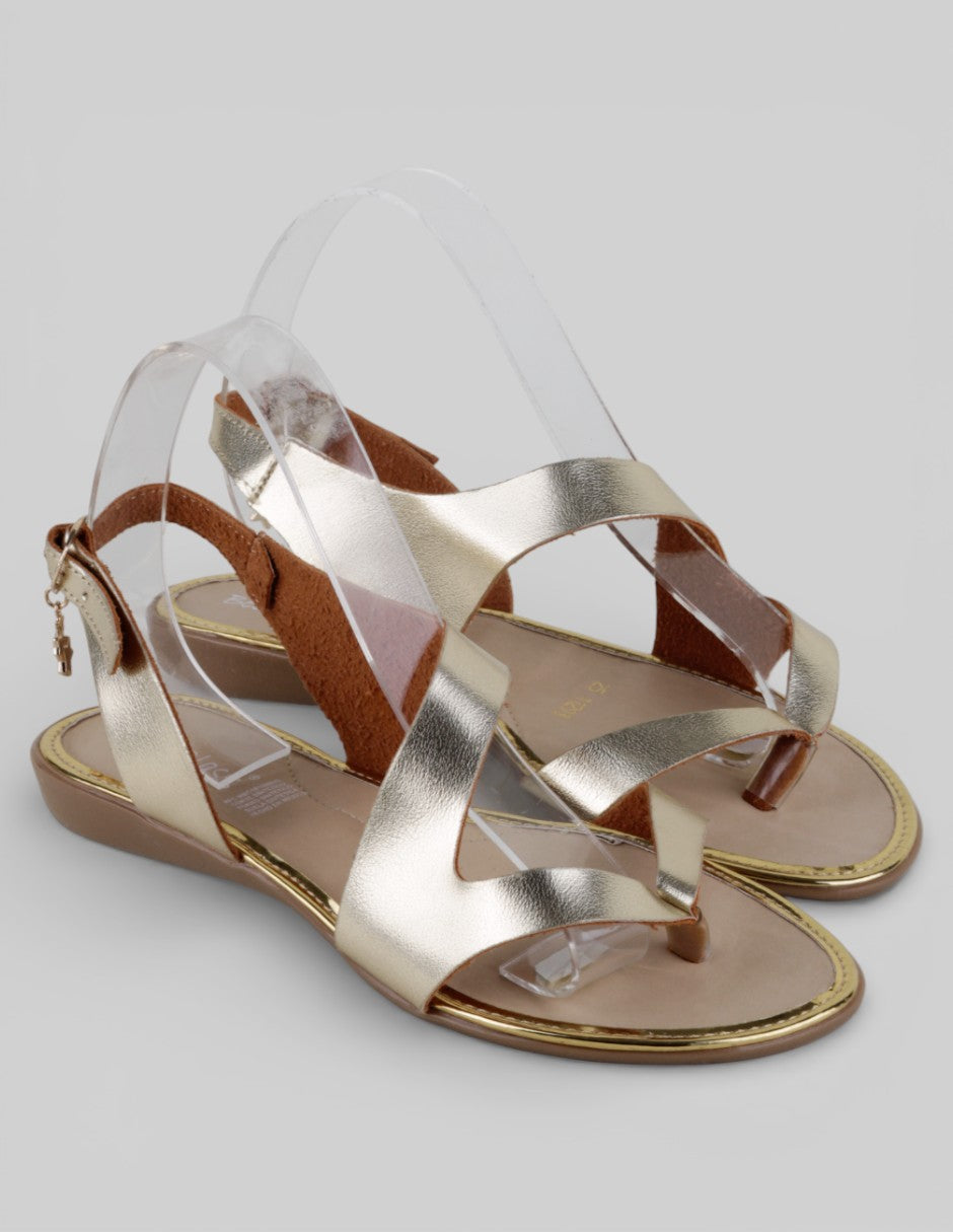 Sandalias de piso Exterior Sintético Color Dorado Para Mujer De been class