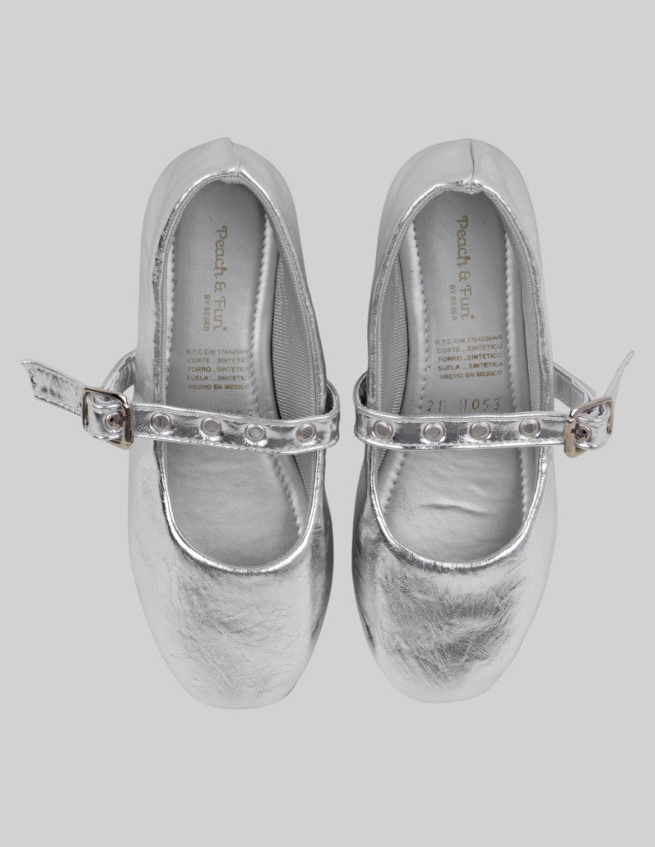 Mary jane  en Sintético – Plata talla 24