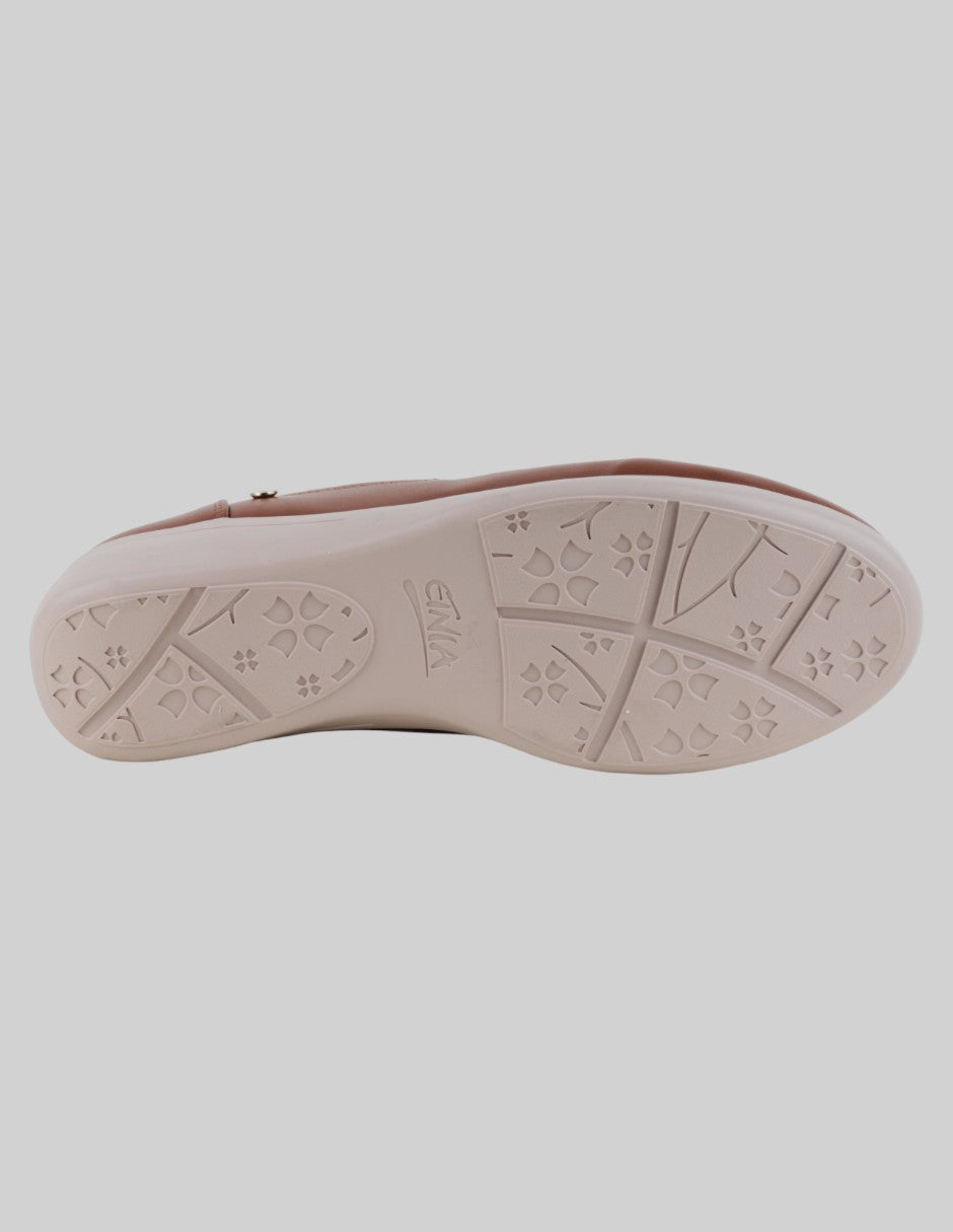 Zapatos de confort  en Piel vegana – Café talla 23.5