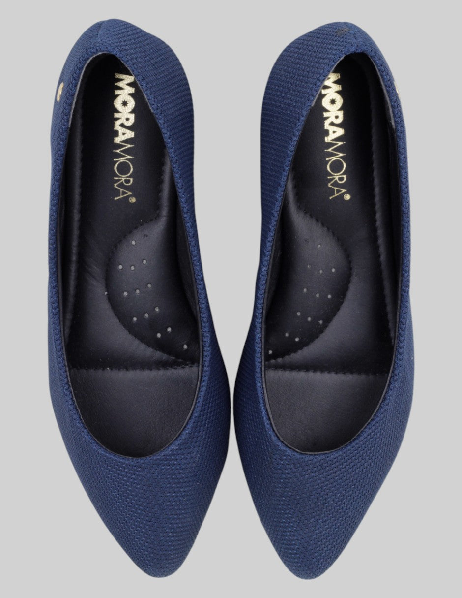 Flats puntales  en Textil – Azul talla 25