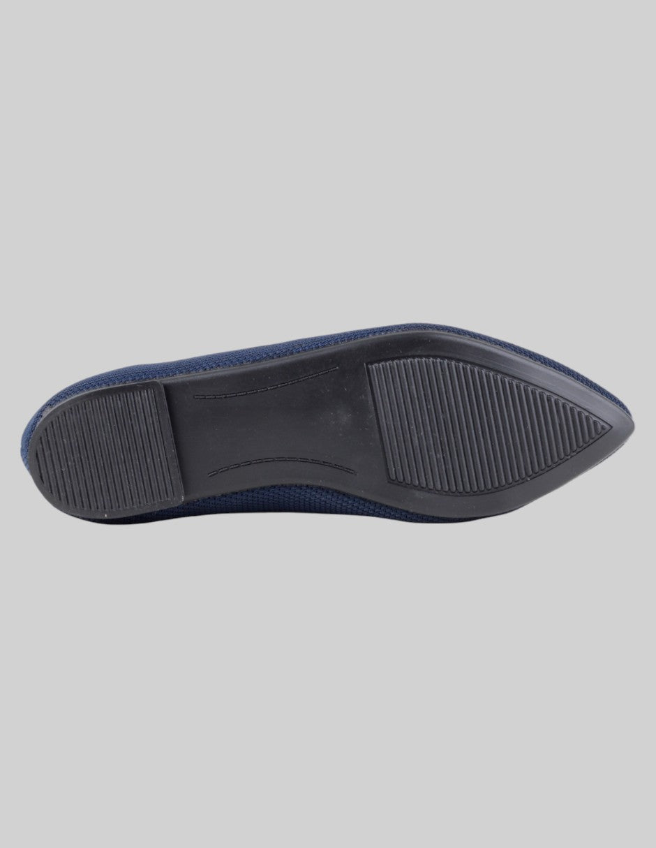 Flats puntales  en Textil – Azul talla 25