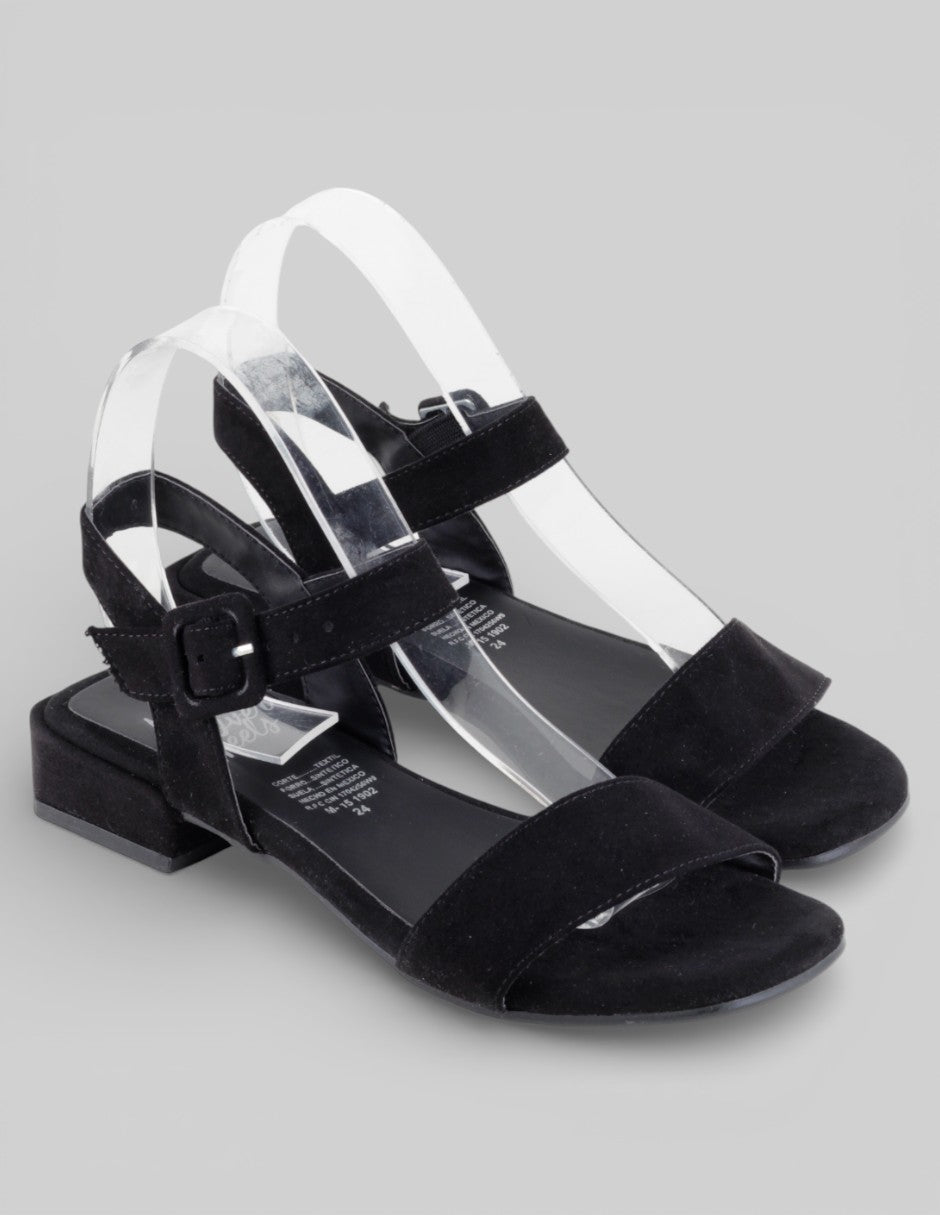 Sandalias de piso Exterior Gamuza Color Negro Para Mujer De Genérica