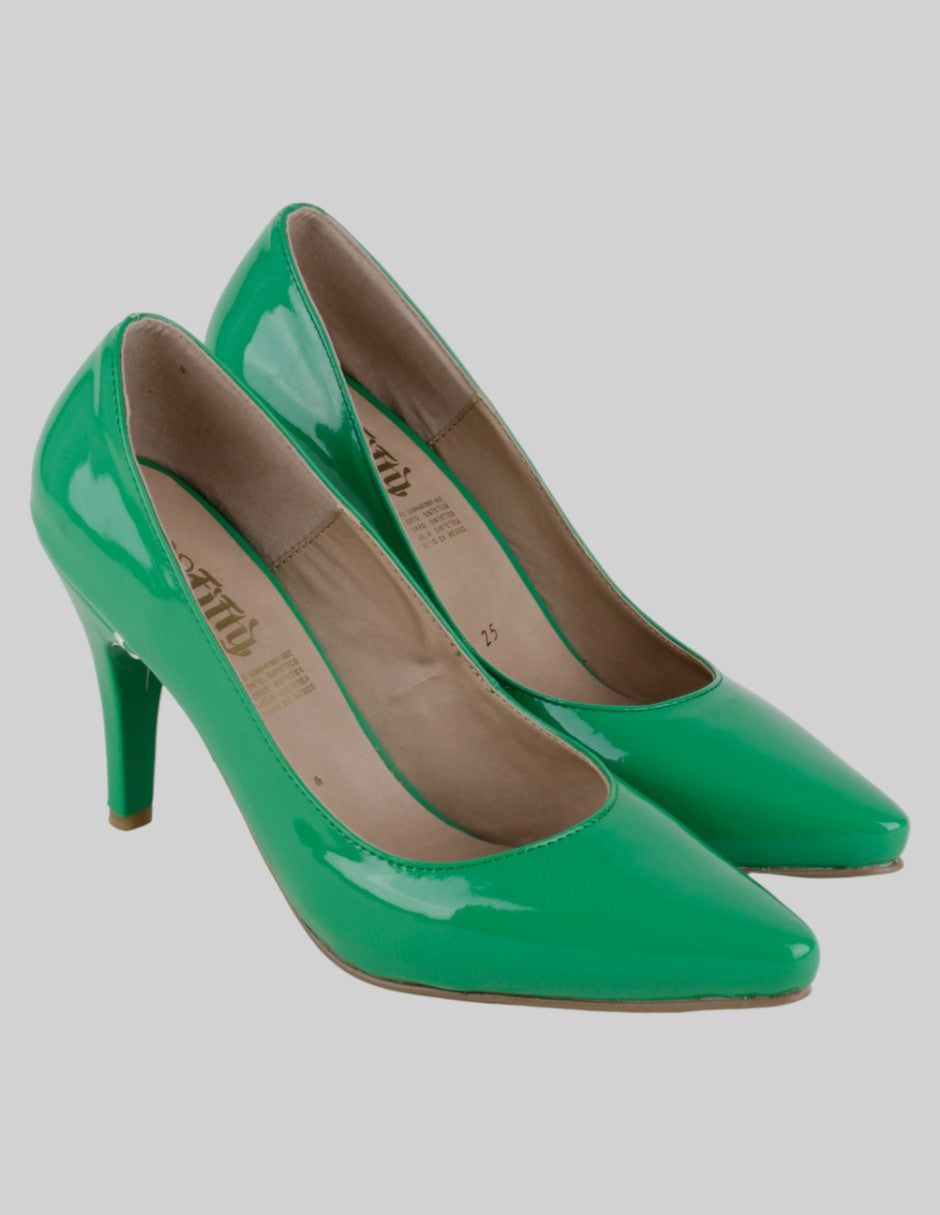 Zapatillas Exterior Charol Color Verde Para Mujer De 50 FIFty