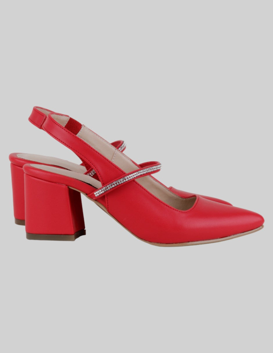 Zapatillas  en Piel vegana – Rojo talla 23
