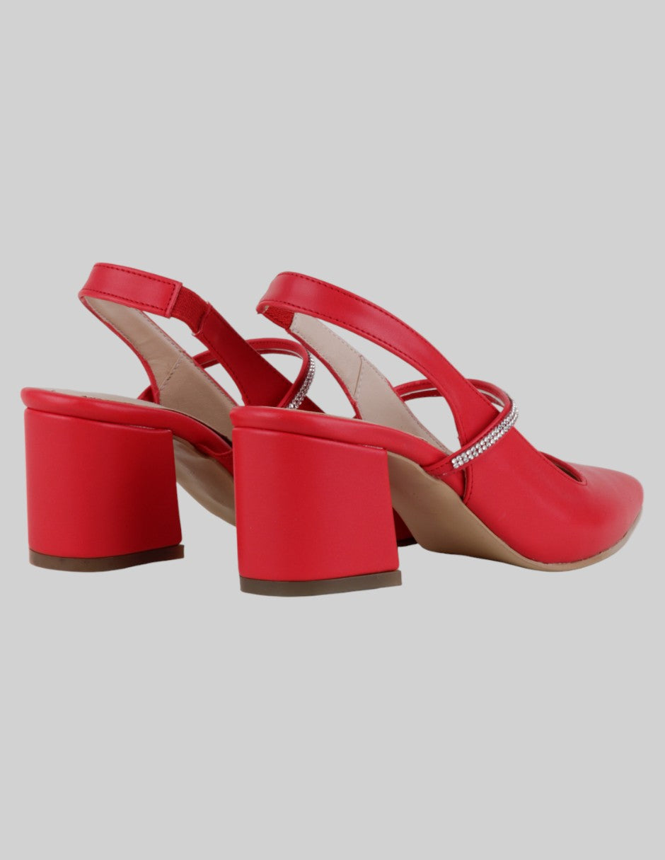 Zapatillas  en Piel vegana – Rojo talla 23