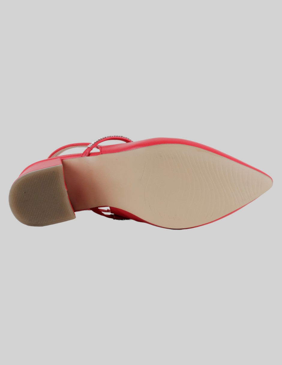 Zapatillas  en Piel vegana – Rojo talla 23