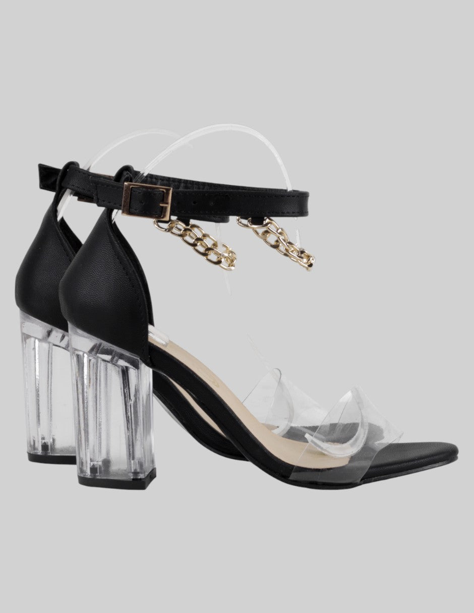 Sandalia con tacón  en Sintético – Negro talla 24