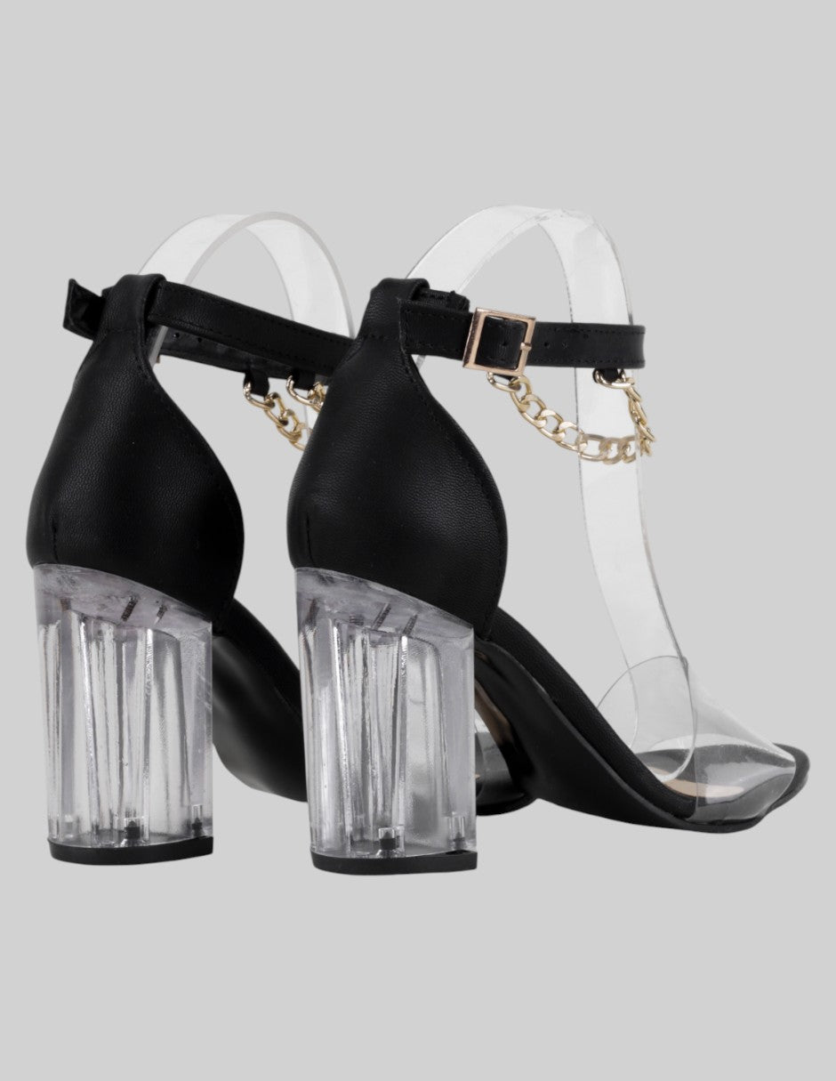 Sandalia con tacón  en Sintético – Negro talla 24