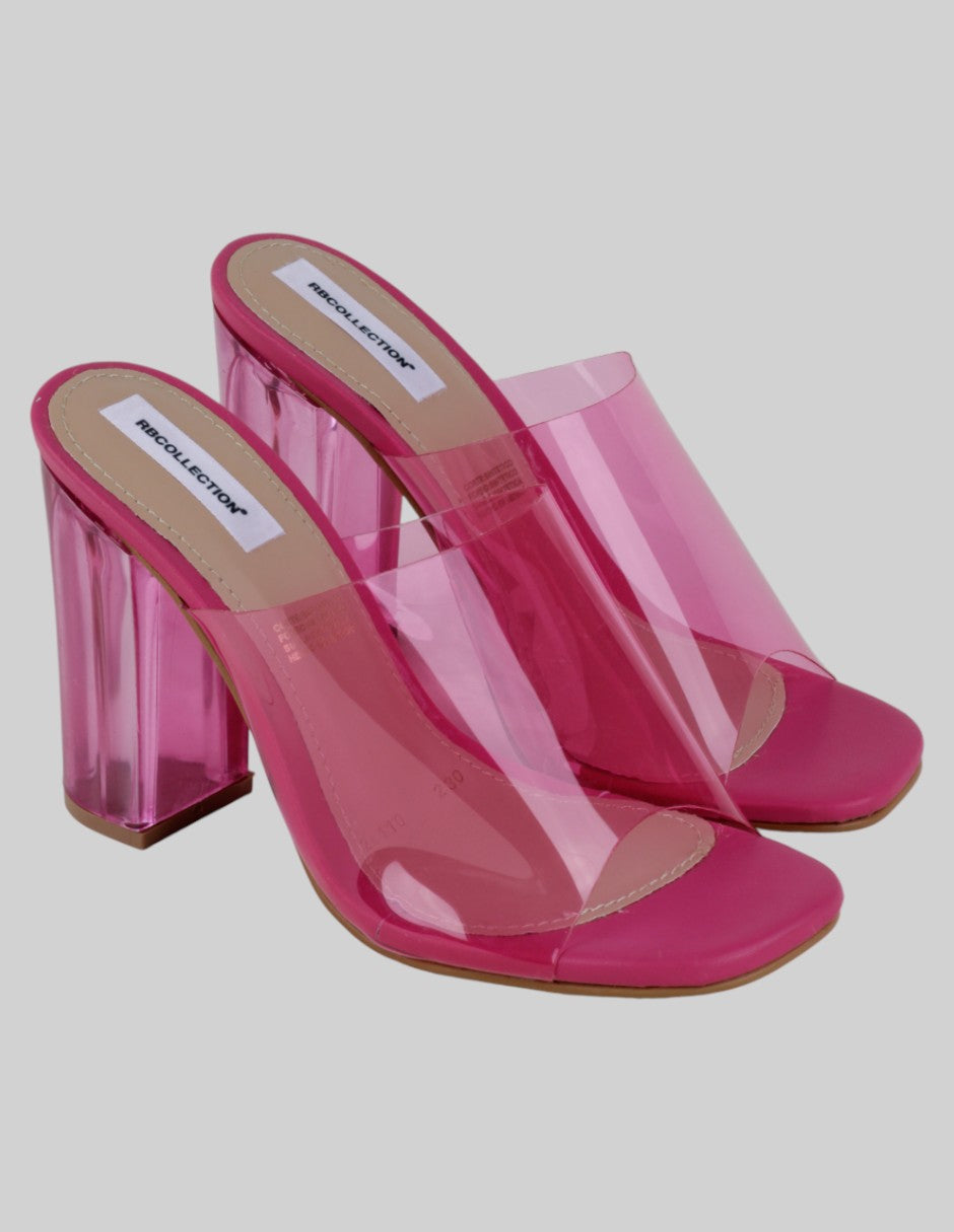 Sandalia con tacón Exterior Sintético Color Rosa Para Mujer De rbcollection