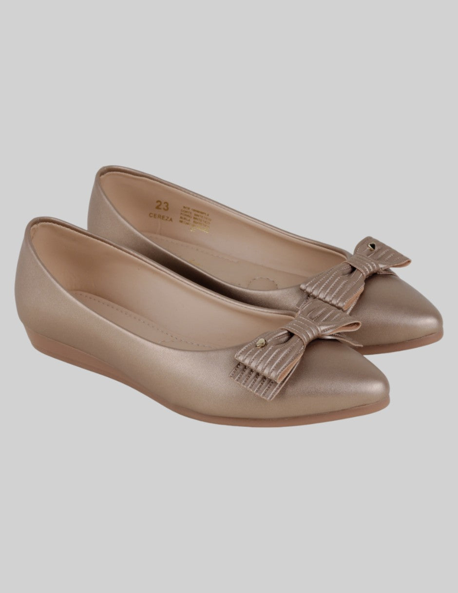 Flats puntales Exterior Sintético Color Dorado Para Mujer De class been