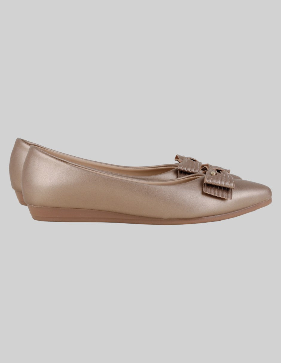 Flats puntales  en Sintético – Dorado talla 26.5