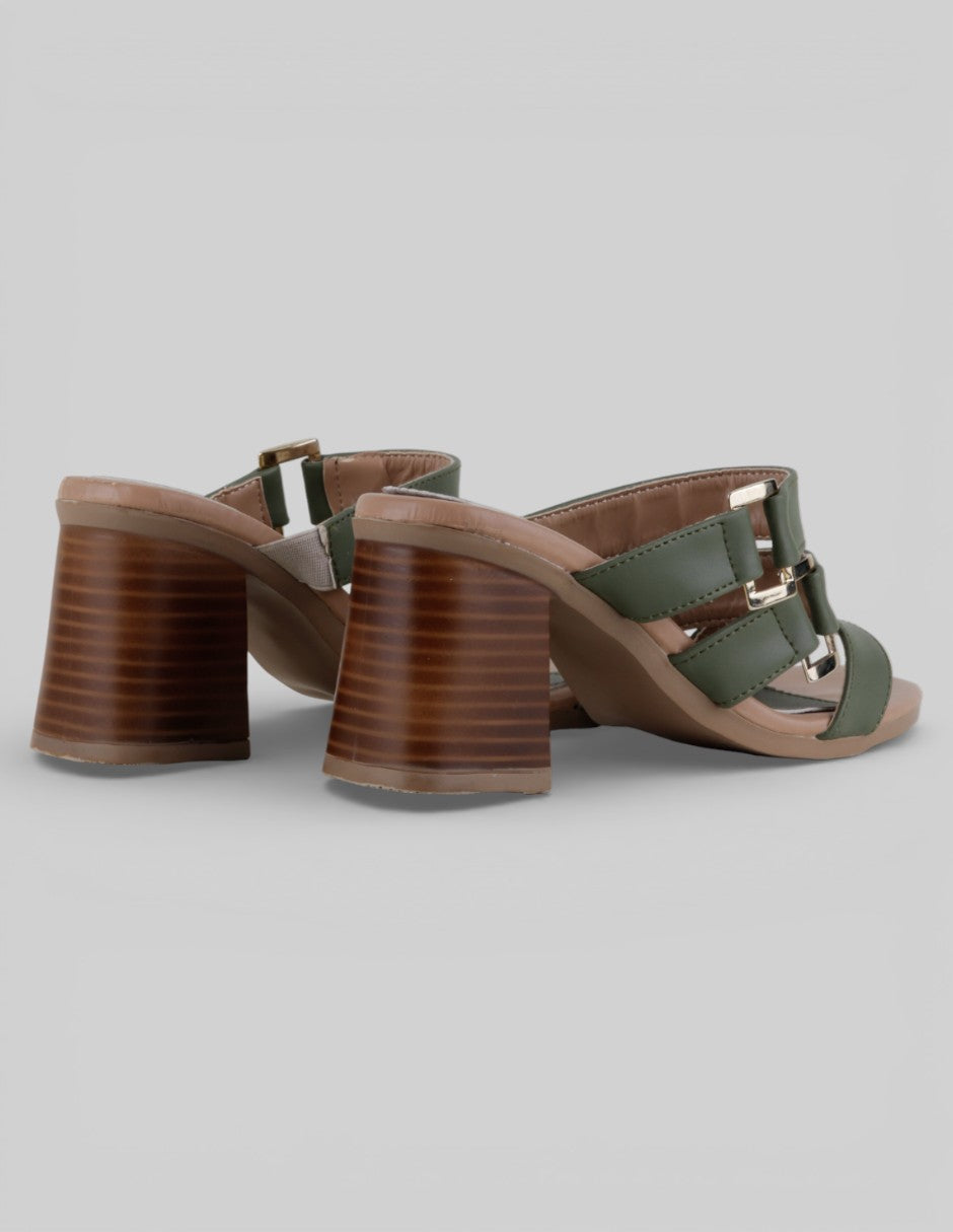 Sandalia con tacón  en Sintético – Verde talla 23