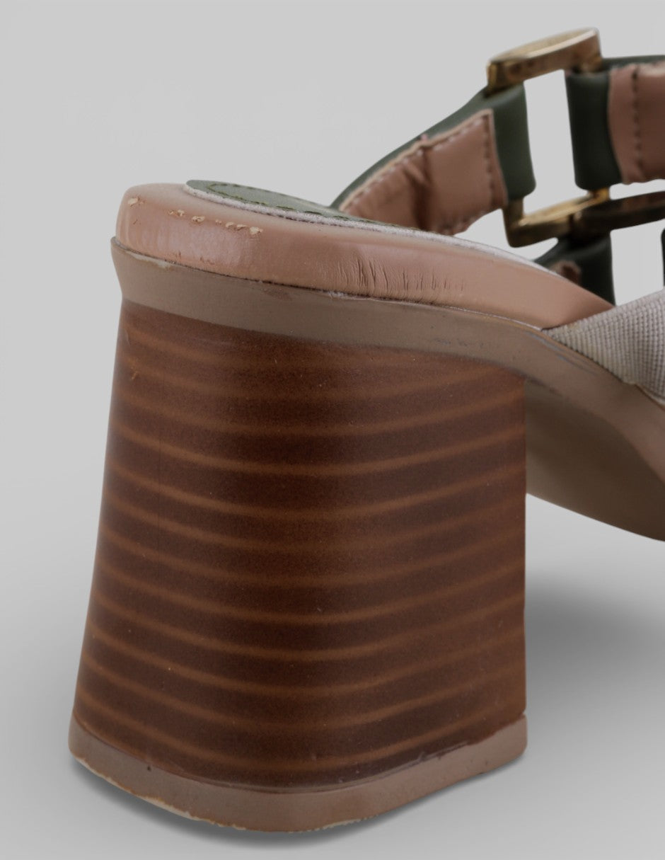 Sandalia con tacón  en Sintético – Verde talla 23