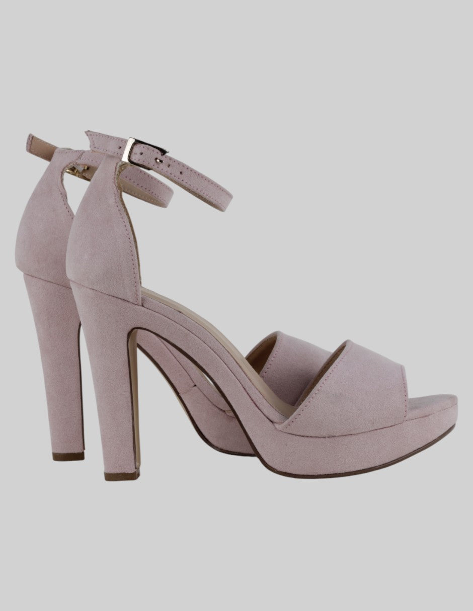 Sandalia con tacón  en Gamuza – Rosa talla 24