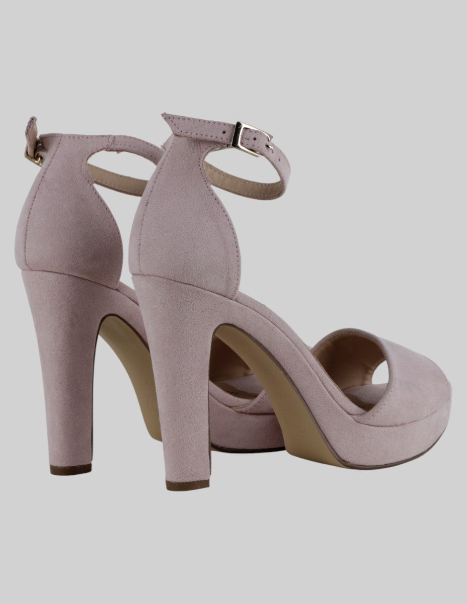 Sandalia con tacón  en Gamuza – Rosa talla 24
