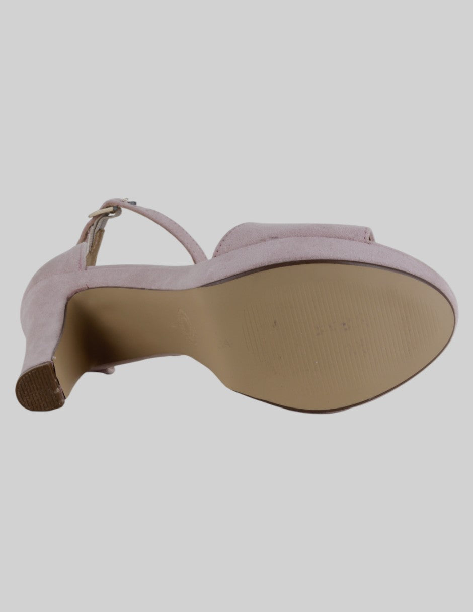 Sandalia con tacón  en Gamuza – Rosa talla 24