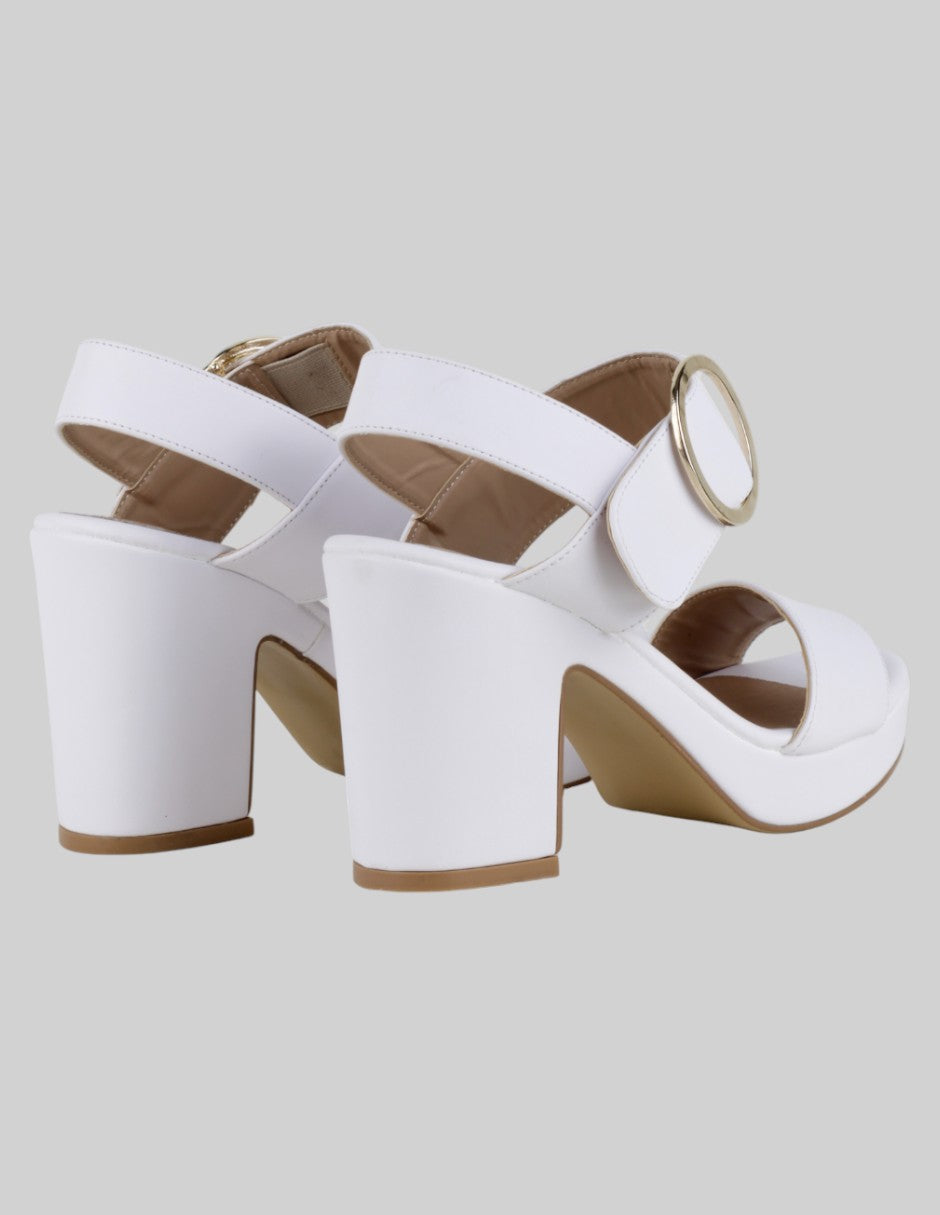Sandalia con tacón  en Sintético – Blanco talla 24