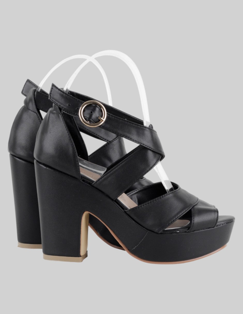 Sandalia con tacón  en Sintético – Negro talla 22