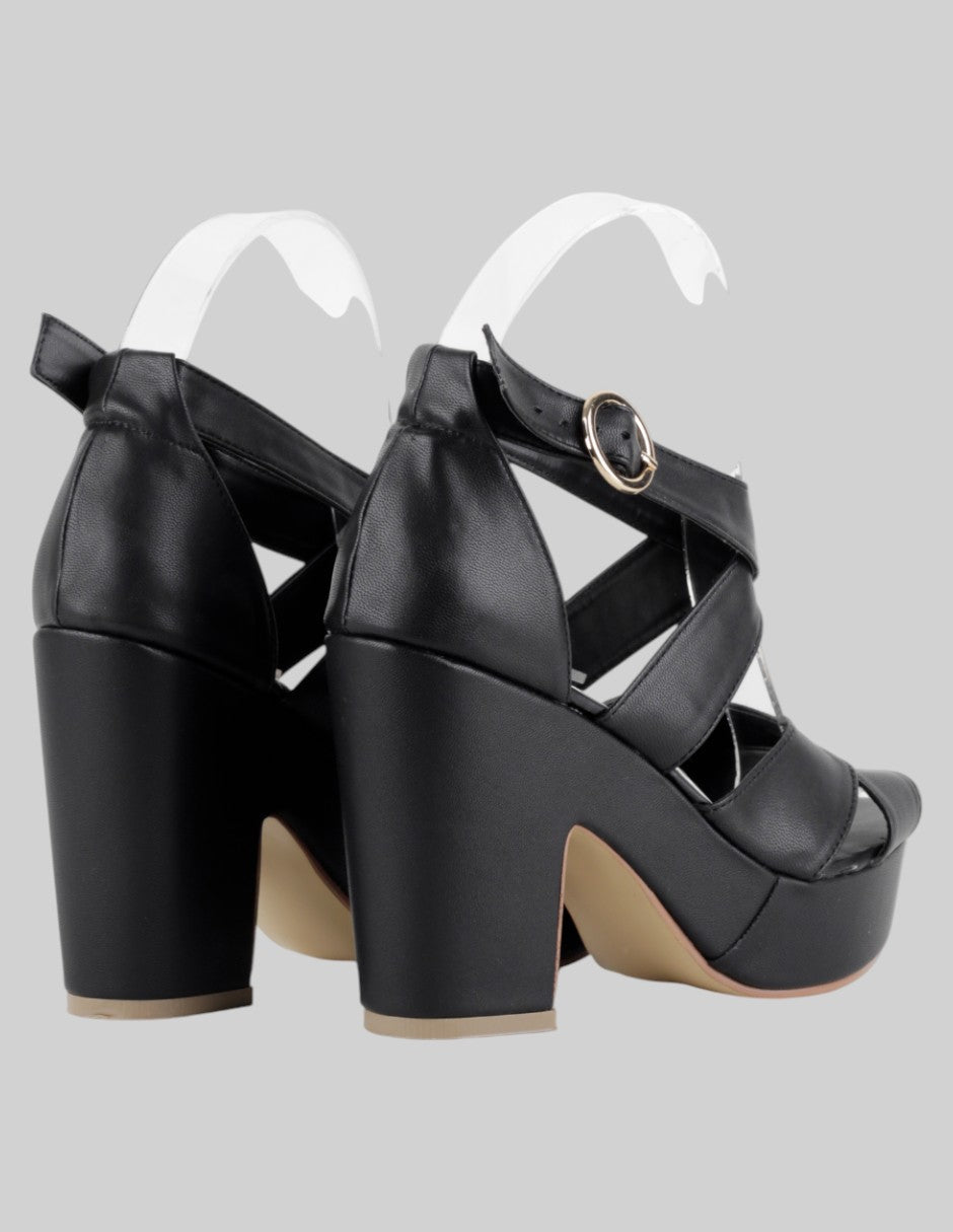 Sandalia con tacón  en Sintético – Negro talla 22
