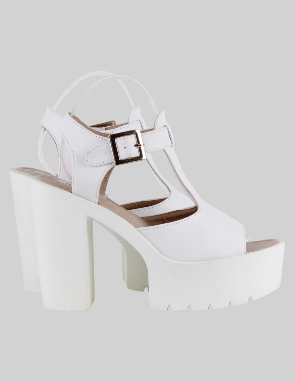 Sandalia con tacón  en Sintético – Blanco talla 26