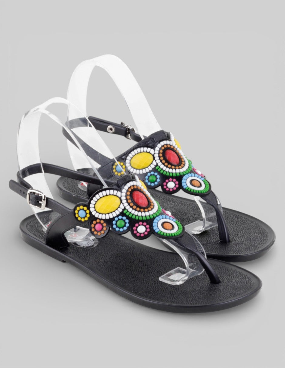 Sandalias clásicas Exterior Sintético Color Negro Para Mujer De besos