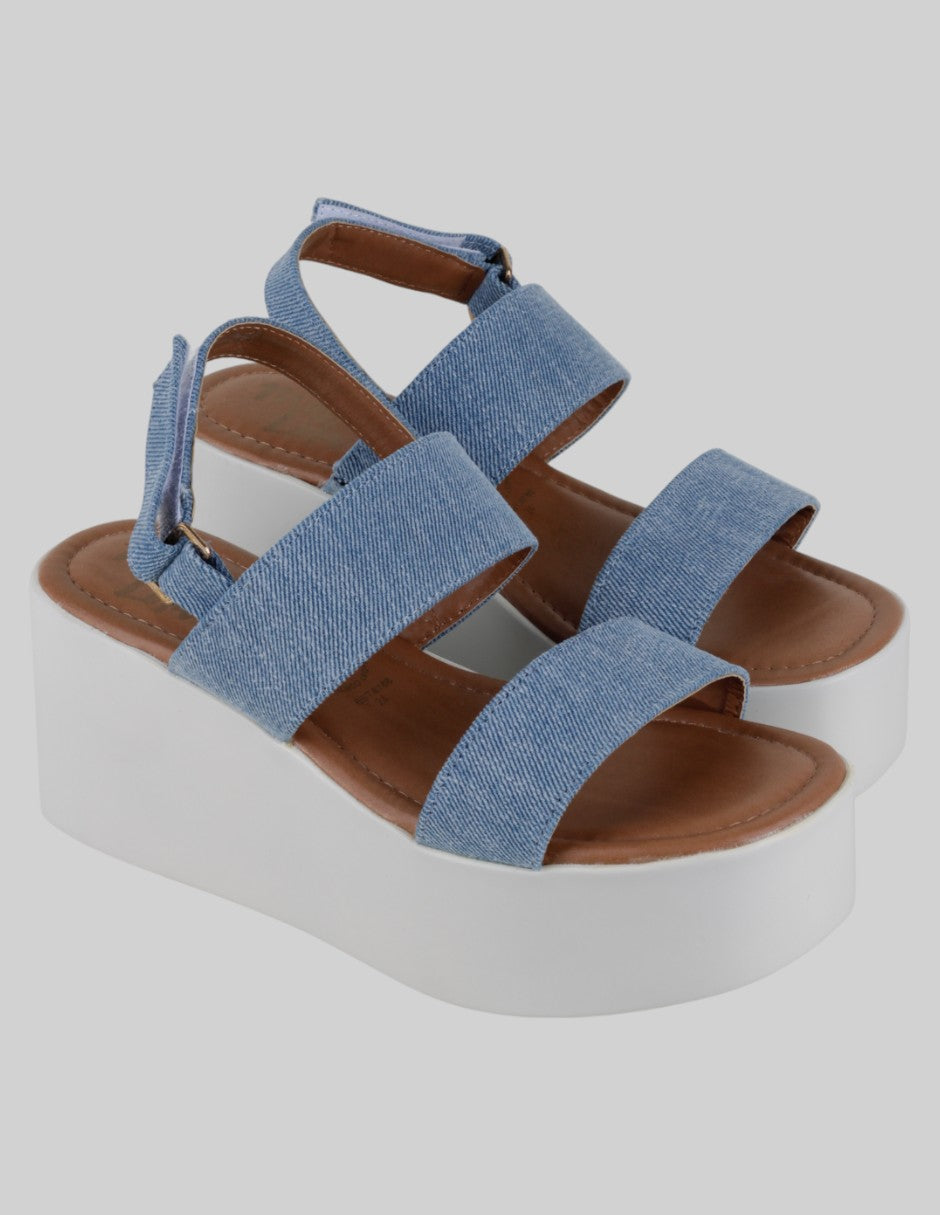 Sandalias con plataforma Exterior Textil Color Azul Para Mujer De mamá lola