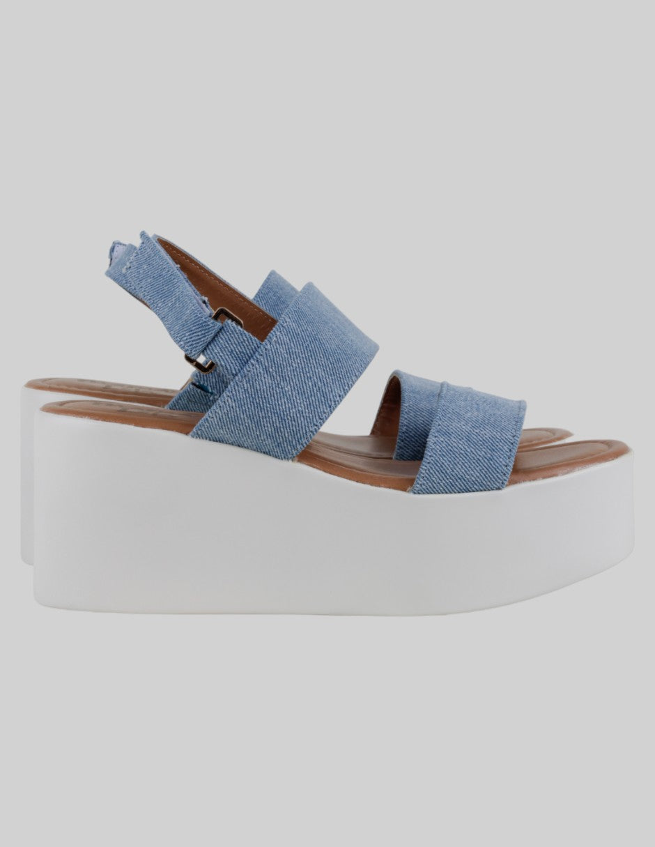 Sandalias con plataforma  en Textil – Azul talla 24