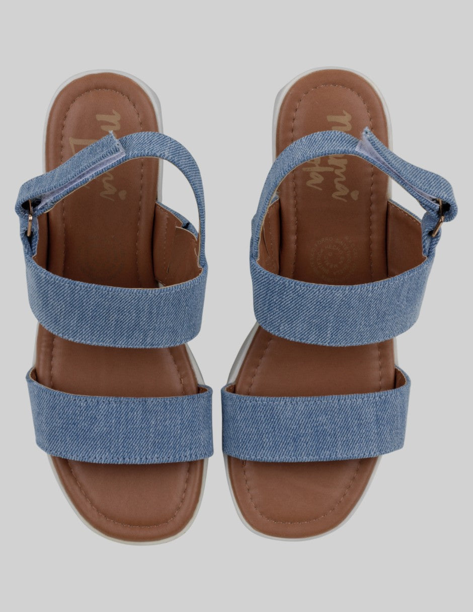 Sandalias con plataforma  en Textil – Azul talla 24