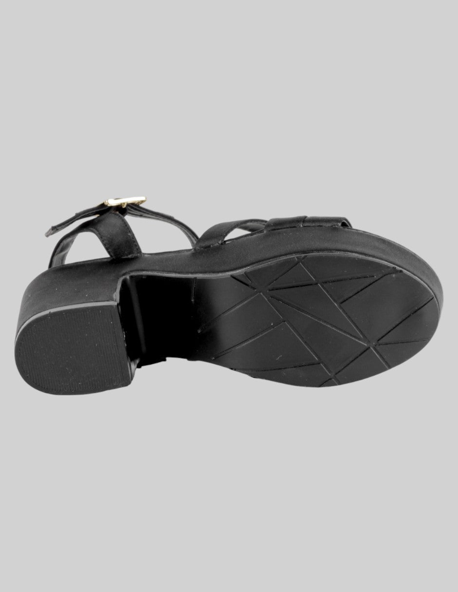 Sandalia con tacón  en Textil – Negro talla 23