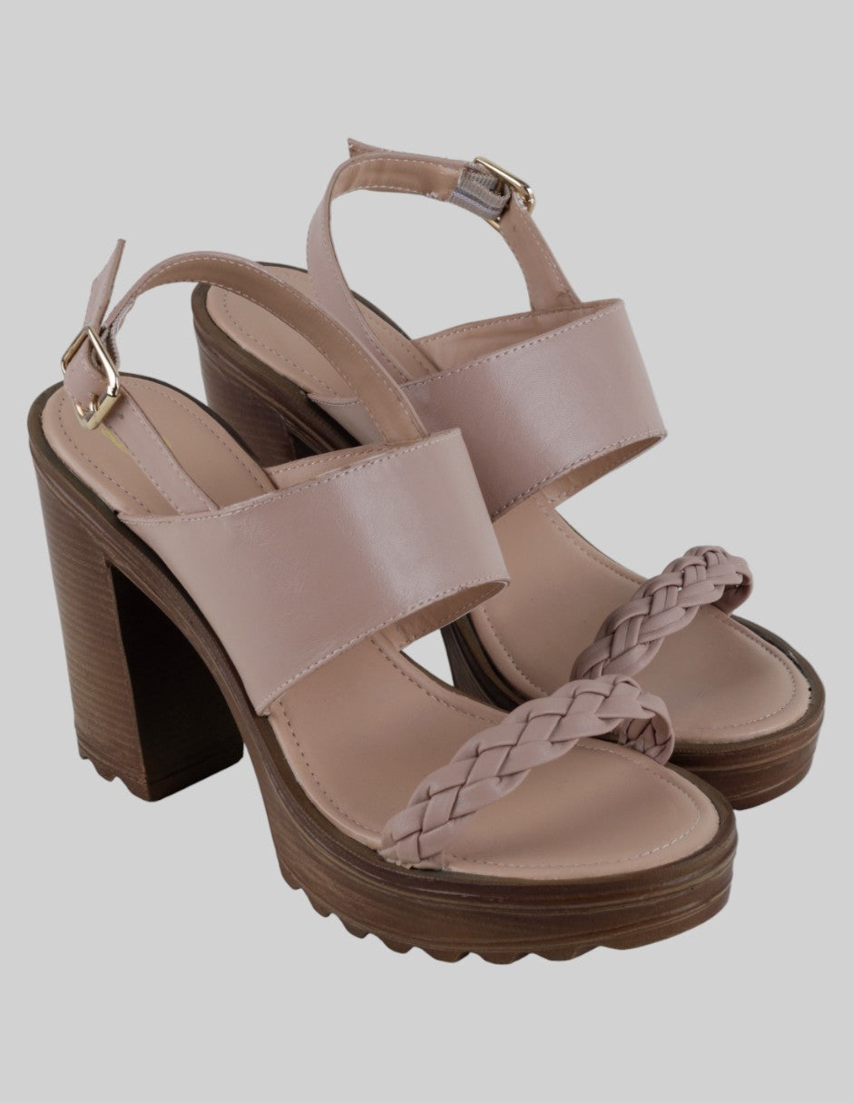 Sandalia con tacón Exterior Sintético Color Rosa Para Mujer De damita