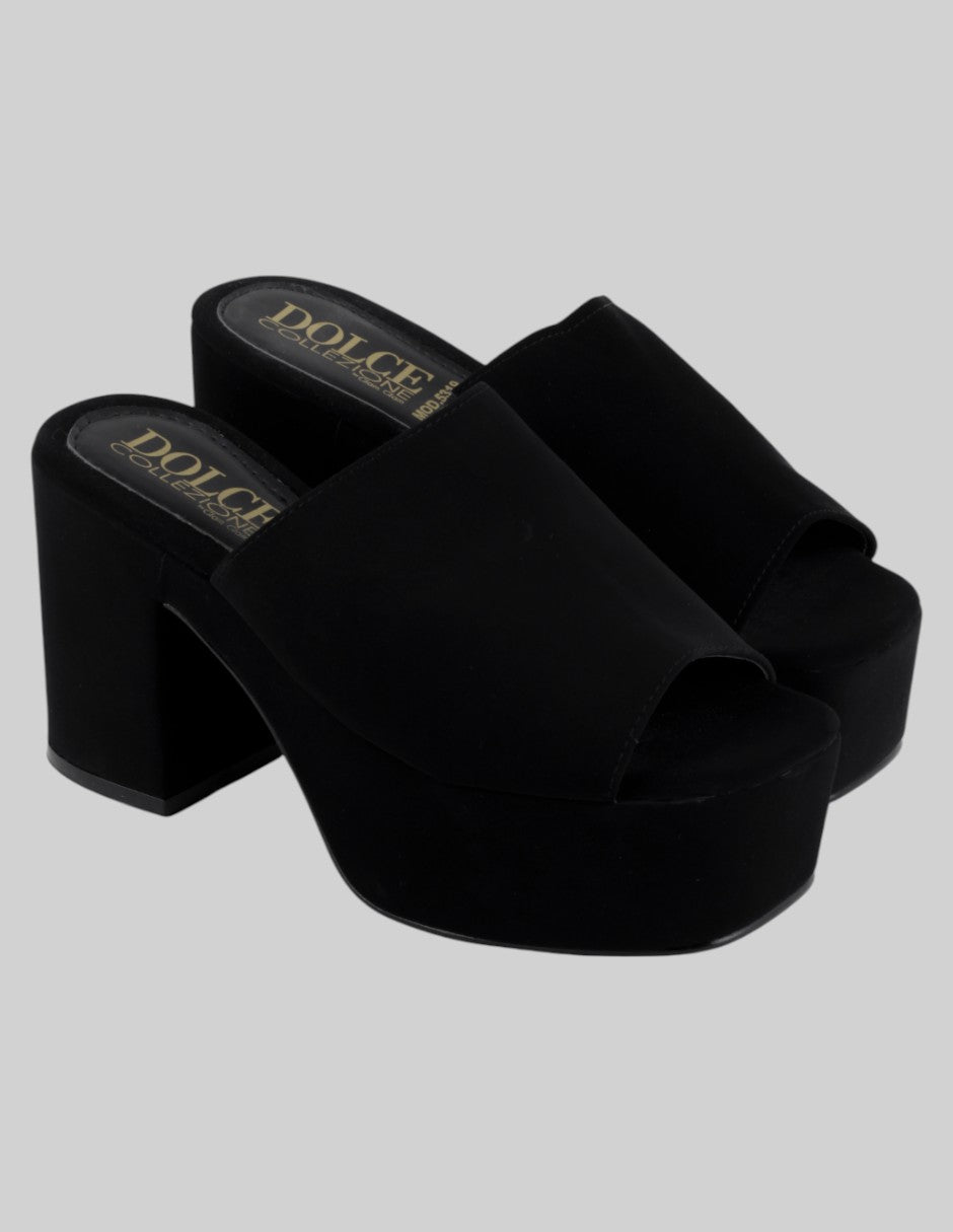 Sandalia con tacón Exterior Textil Color Negro Para Mujer De dolce collezione