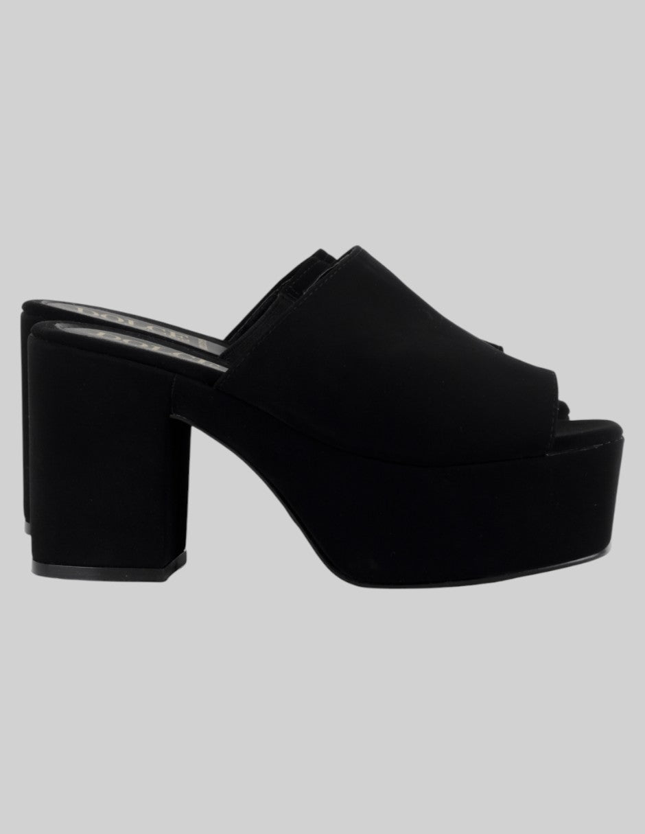 Sandalia con tacón  en Textil – Negro talla 25