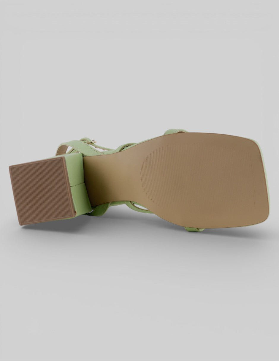 Sandalia con tacón  en Sintético – Verde talla 24