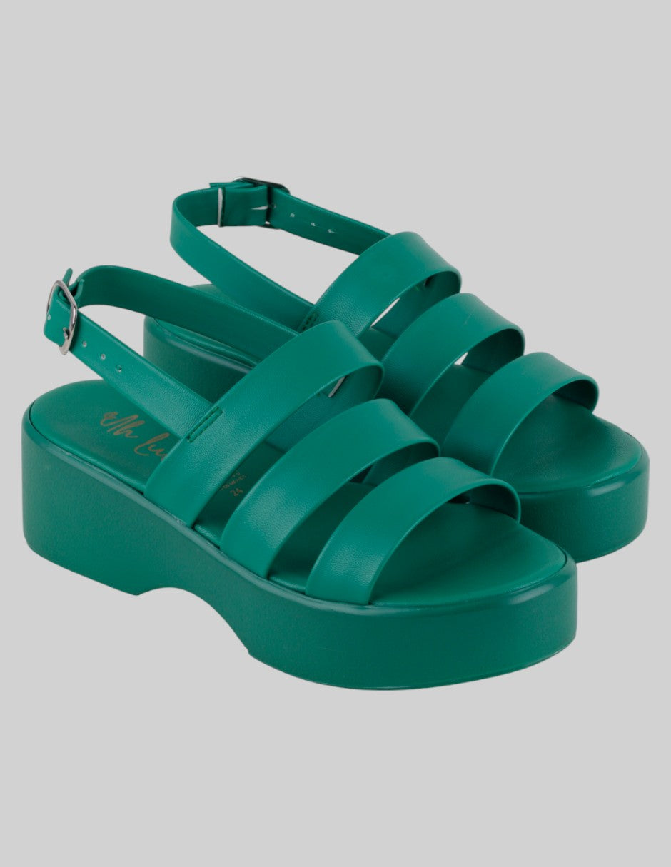 Sandalias con plataforma Exterior Sintético Color Verde Para Mujer De uh lulu