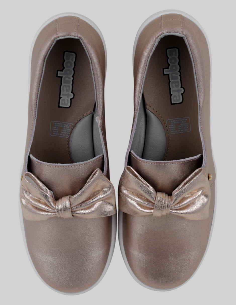 Mocasines  en Piel – Dorado talla 26