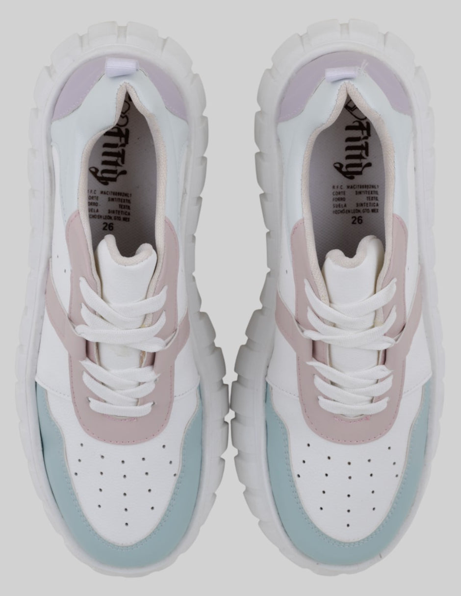 Tenis con cordones   en Sintético – Blanco talla 26