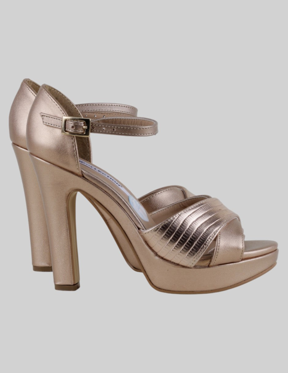 Sandalia con tacón  en Sintético – Dorado talla 22