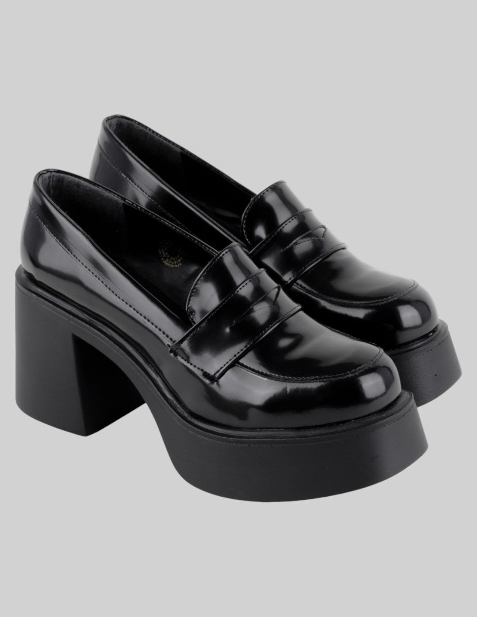 Zapatillas Exterior Charol Color Negro Para Mujer De Genérica