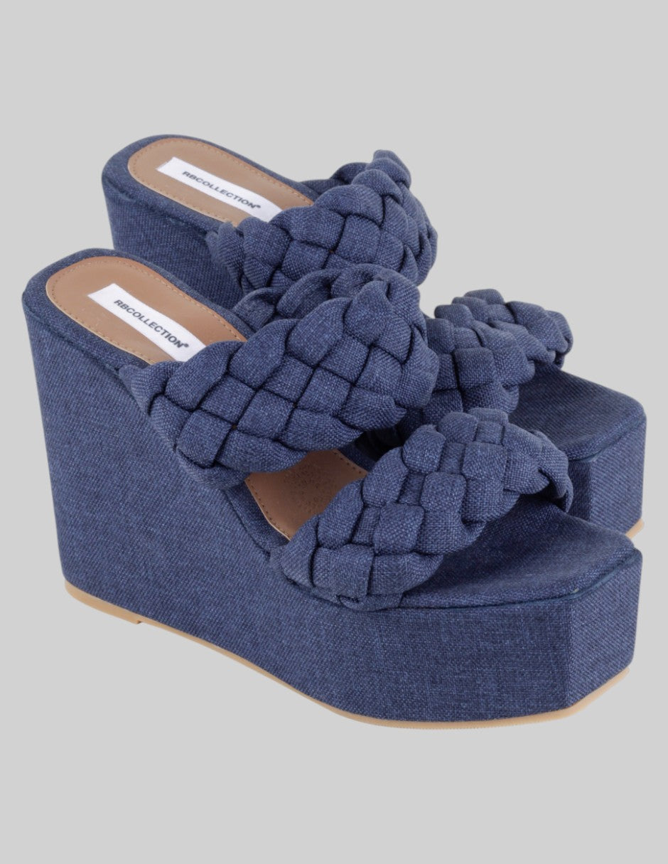 Sandalias con plataforma Exterior Textil Color Azul Para Mujer De rbcollection