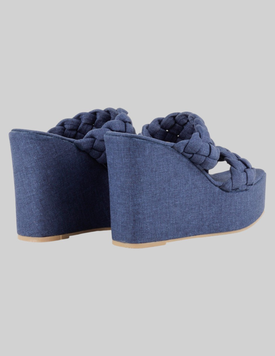 Sandalias con plataforma  en Textil – Azul talla 25